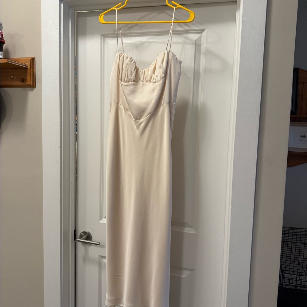 Park & Fifth Cream Slip Dress with Spaghetti Straps